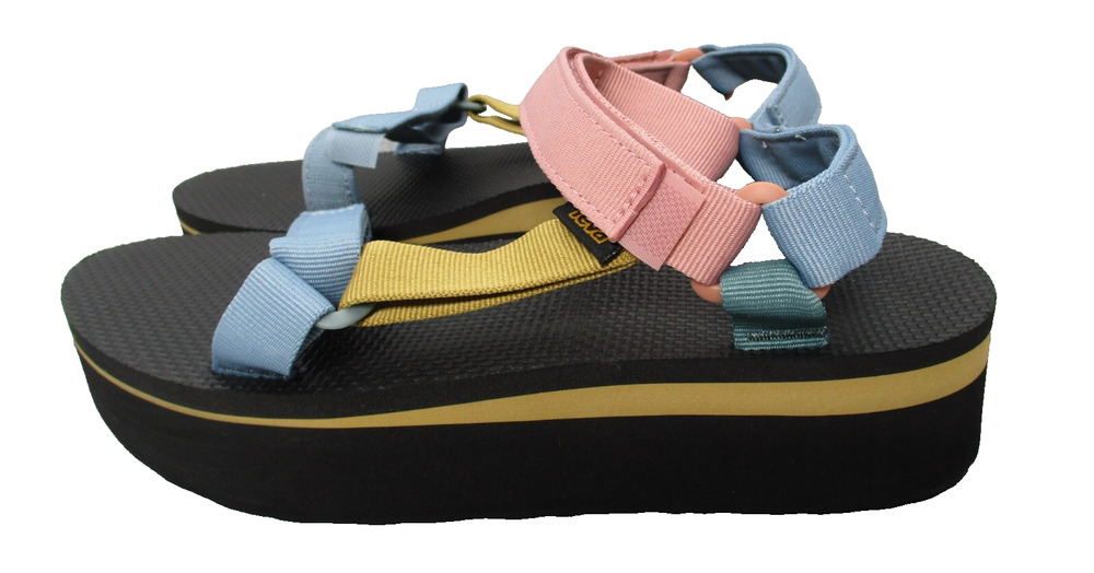 Teva Flatform Universal Platform Sandals Straps Multi Color Womens Sz 7